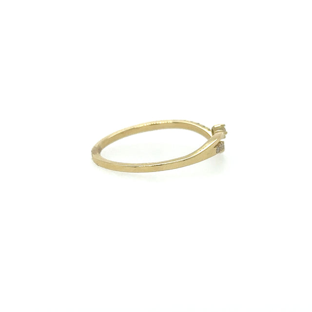 Anillo De Oro Amarillo De 14K Con Diamantes 0.18 Ct.