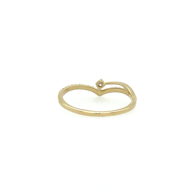Anillo De Oro Amarillo De 14K Con Diamantes 0.18 Ct.