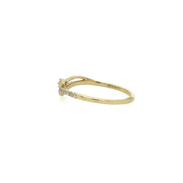 Anillo De Oro Amarillo De 14K Con Diamantes 0.18 Ct.