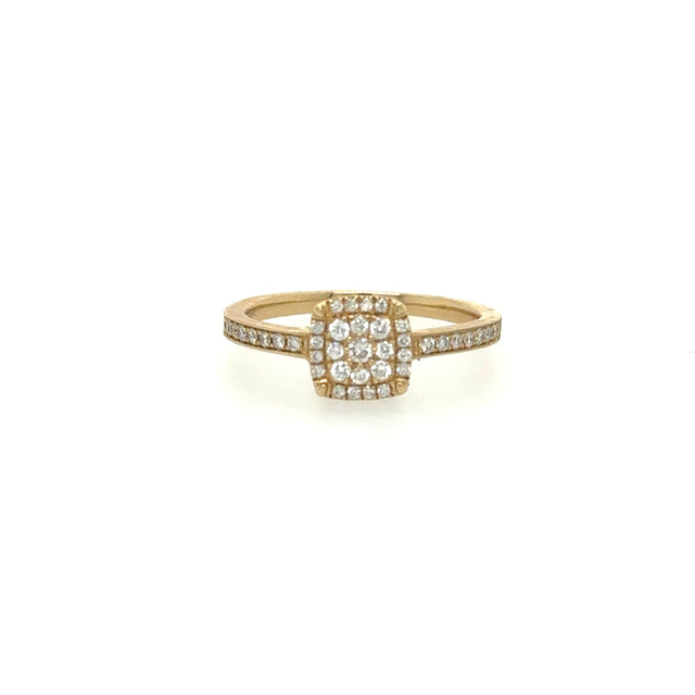 Anillo De Oro Amarillo de 14K Y Diamantes 0.24 Ct.