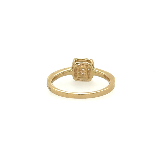 Anillo De Oro Amarillo de 14K Y Diamantes 0.24 Ct.