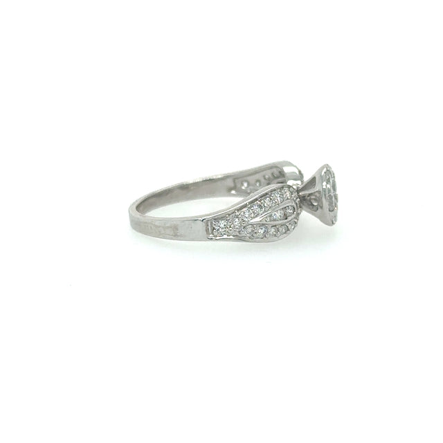 Anillo De Oro Blanco Con Diamantes 0.68 Ct.