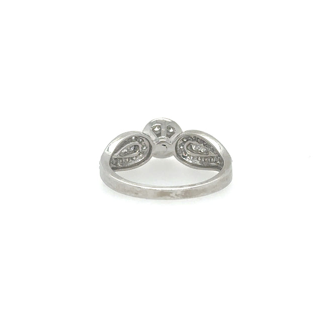 Anillo De Oro Blanco Con Diamantes 0.68 Ct.