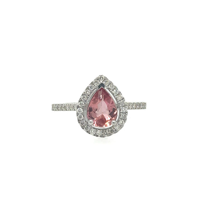 Anillo Topacio Oro Blanco Con Diamantes 1.54 Ct.