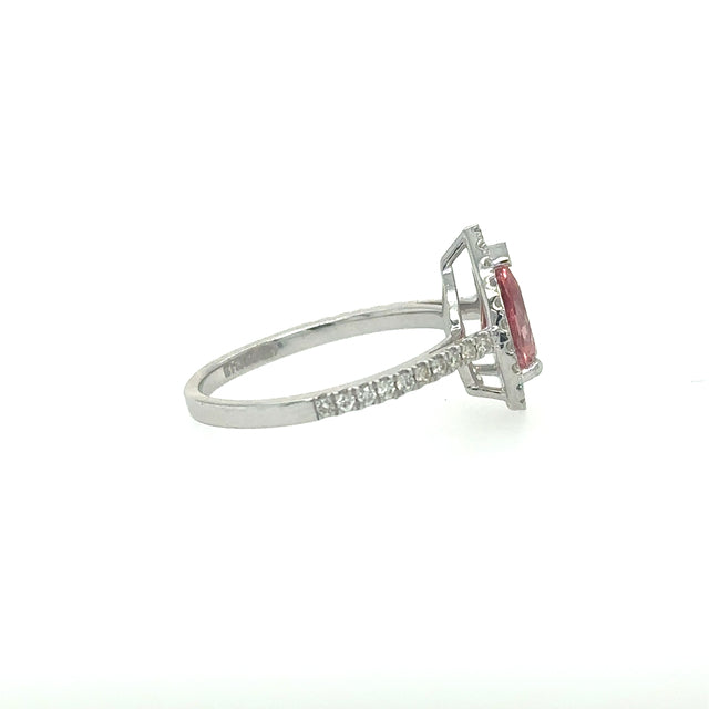 Anillo Topacio Oro Blanco Con Diamantes 1.54 Ct.