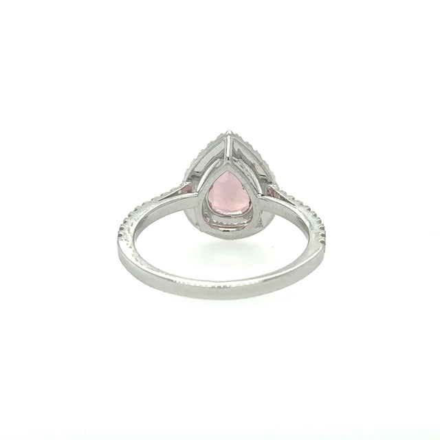 Anillo Topacio Oro Blanco Con Diamantes 1.54 Ct.
