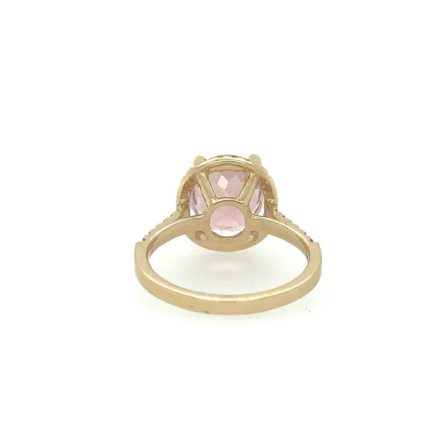 Anillo Turmalina De Oro Amarillo Con Diamantes 3.9 Ct.