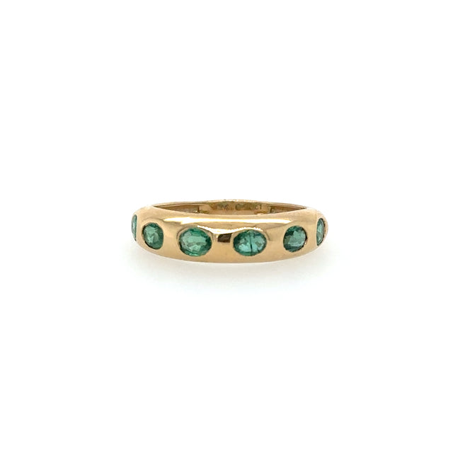 Anillo De Oro Amarillo Y Esmeralda 1.05 Ct.