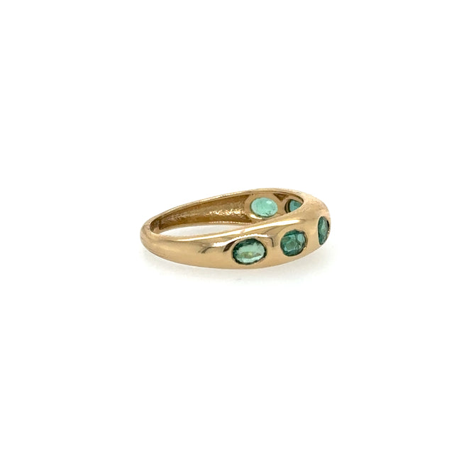 Anillo De Oro Amarillo Y Esmeralda 1.05 Ct.