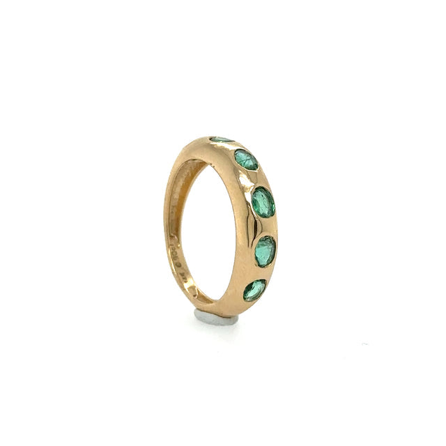 Anillo De Oro Amarillo Y Esmeralda 1.05 Ct.