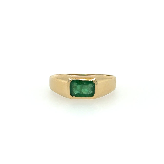 Anillo De Oro Amarillo Y Esmeralda 1 Ct.