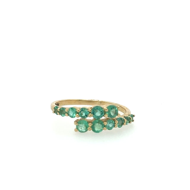 Anillo De Oro Amarillo Y Esmeralda 0.85 Ct.