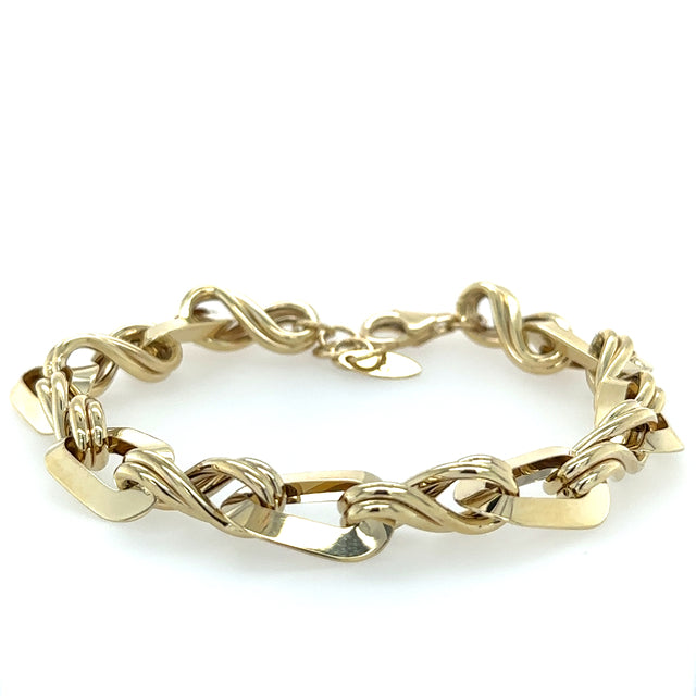 Pulsera De Oro Amarillo De 14Kt 7.5"