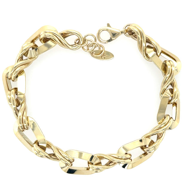 Pulsera De Oro Amarillo De 14Kt 7.5"