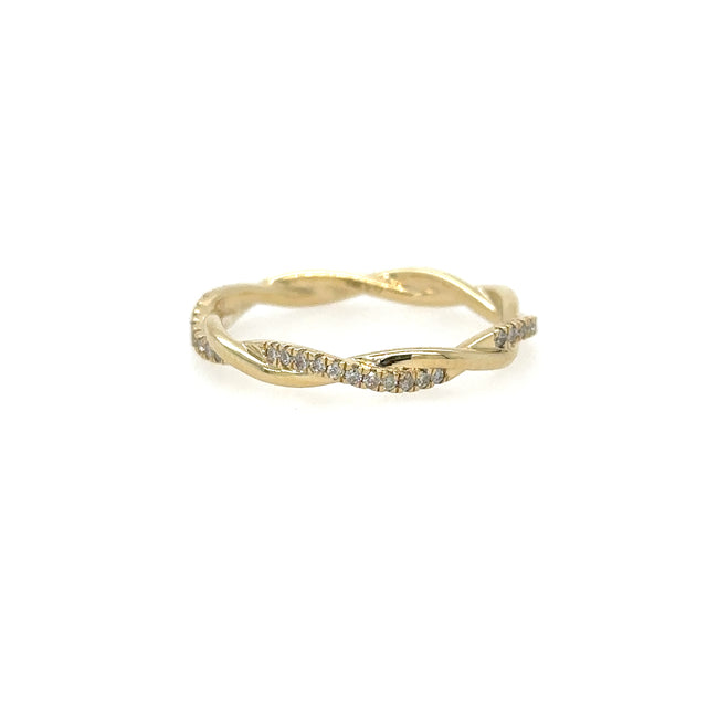 Anillo De Oro Amarillo De 14 Quilates Con Diamantes 0.17 Ct.