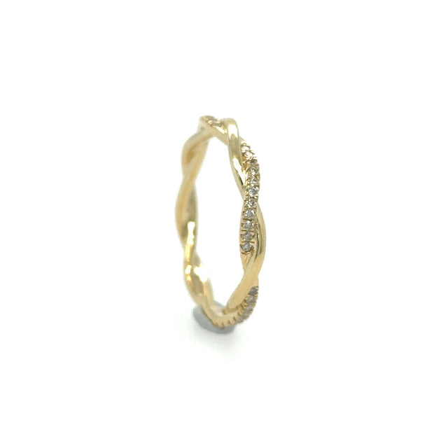 Anillo De Oro Amarillo De 14 Quilates Con Diamantes 0.17 Ct.