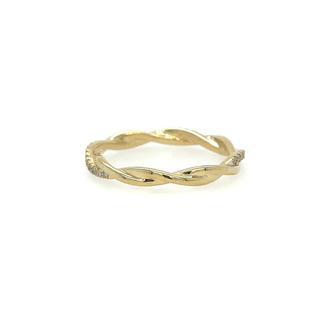 Anillo De Oro Amarillo De 14 Quilates Con Diamantes 0.17 Ct.