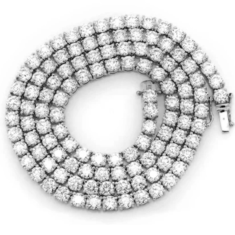Collar Tennis De Diamante En Oro Blanco De 14K 7.77Ct